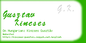 gusztav kincses business card